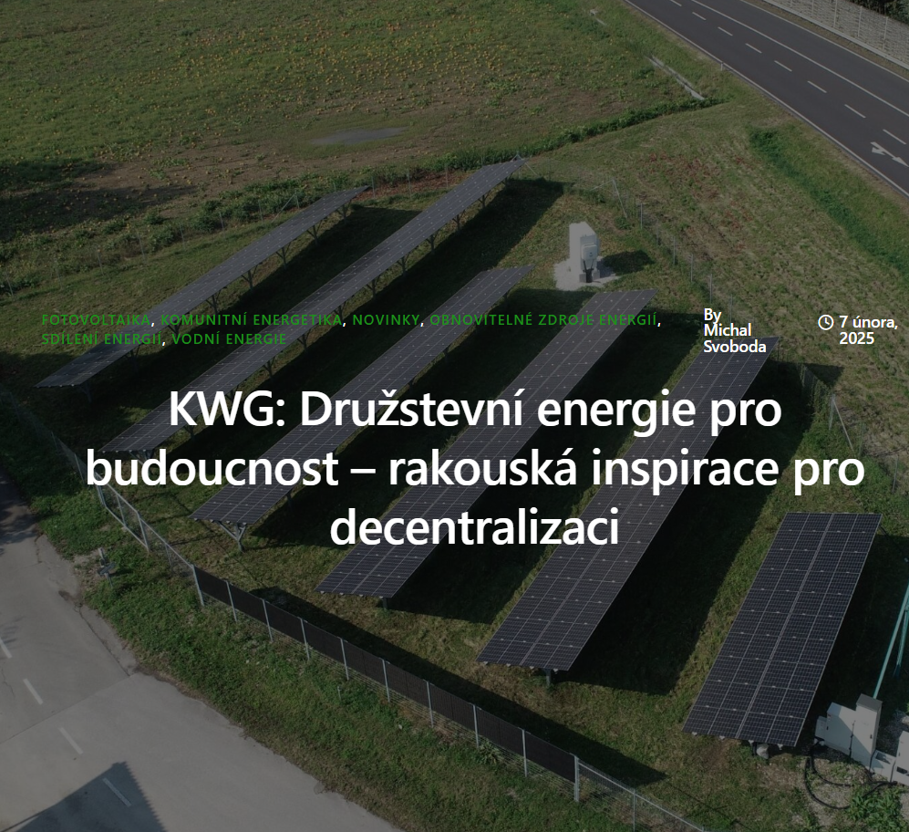 KWG: Družstevní energie pro budoucnost – rakouská inspirace pro decentralizaci - OBEC 2030